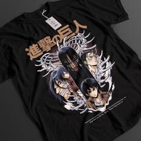 Attack On Titan Shirt Eren Yeager Tshirt Aot Tshirt Anime Unisex Graphic Tee XL gray