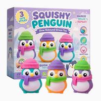 Cute Luminous Penguin Squishy Stress Relief Toy, Portable Soft Squeeze Fidget Ball, Lovely Desktop Ornament, Ideal Holiday Relax