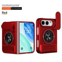 Armor Rugged Shockproof Magnetic Phone Case for IPhone Duo 18 Fold Rotatable Ring Stand Slide Camera Lens Protector Cover iPhone Duo raudona