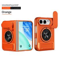 Armor Rugged Shockproof Magnetic Phone Case for IPhone Duo 18 Fold Rotatable Ring Stand Slide Camera Lens Protector Cover iPhone Duo oranžinė