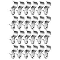 Clip On Christmas Ornament Hook 24 Piece Detachable Stainless Steel Hangers for Light String Wreaths and Holiday Decoration, Porch Window Displays 1 white
