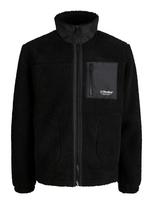 JACK & JONES Flisinis džemperis 'JJESOHO' juoda / balta