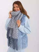 Wool Fashion Italia Šalikas-AT-SZ-23125.75-baltas-mėlynas