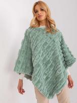 Wool Fashion Italia Pončas moterims AT-PN-2347.68, pistacijų spalvos
