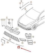 VAG VW GOLF MK7 priekinio bamperio dešiniosios ventiliacijos grotelių apdaila originali 5G0853764A2ZZ