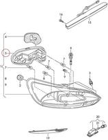 VAG VW SCIROCCO 2009-2014 Galinio žibinto lemputės laikiklis dešinėje O/S originalus 1K8945258C