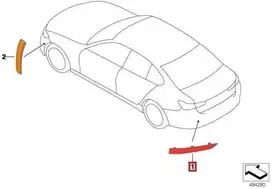 BMW 3 SERIES G20 M SPORT galinio bamperio atšvaitas dešinysis O/S 63148074230 originalus
