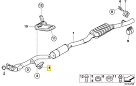 BMW 5 E60 priekinis duslintuvas su guma 18307802829 7802829 NAUJAS GENIALUS