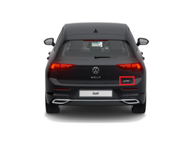 VAG VW GOLF MK8 galinis dešinysis eTSI ženkliukas su užrašu Emblema chromuota 5H0853675L2ZZ originali