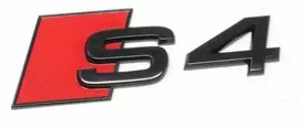 VAG Audi S4 užrašas Juoda emblema Logotipas galinių durelių juoda raudona originali 8W0071804