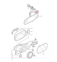 VAG AUDI Q5 09-12 Q7 07-16 Galinio vaizdo veidrodėlio dangtelis, apdaila juoda, originali 8R08575934PK