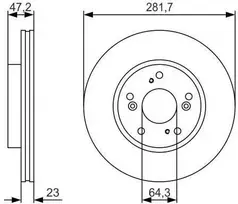 Bosch Stabdžių Diskas Honda Civic VIII IX FN FK FD FA 1.3 1.8 140 201 hp 4243306 4243307