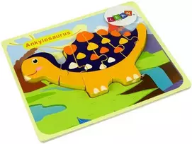 Medinė dėlionė Dinozauras, oranžinis