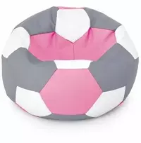 Pink Sėdmaišis-pufas vaikams Ball XXL (40 cm), Pilkas/Rožinė/Baltas