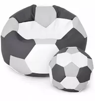Sėdmaišis su pufu Ball XXXXL (100 cm), Pilkas/Graphite/Baltas