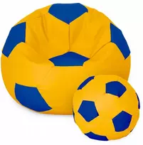 Sėdmaišis su pufu Ball XXXXL (100 cm), Geltona/Mėlyna