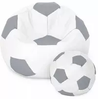 Sėdmaišis su pufu Ball XXXXL (100 cm), Baltas/Pilkas