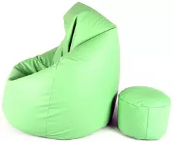 Sėdmaišis su pufu Mega Comfort XXL, dirbtinė oda, salotinis