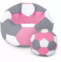 Pink Sėdmaišis su pufu Ball XXXXL (100 cm), Rožinė/Baltas/Pilkas