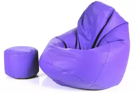 Sėdmaišis su pufu Mega Comfort XXL, dirbtinė oda, violetinis