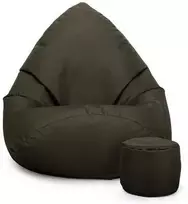 Sėdmaišis su pufu Mega Comfort XXL, kodura, tamsiai žalias