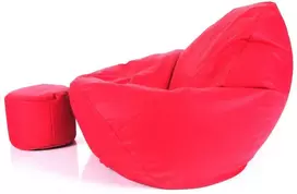 Sėdmaišis su pufu vaikams Mega Chill L, dirbtinė oda, raudonas