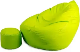 Sėdmaišis su pufu Mega Comfort XXL, dirbtinė oda, lime