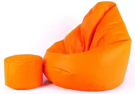 Sėdmaišis su pufu Mega Comfort XXL, kodura, oranžinis