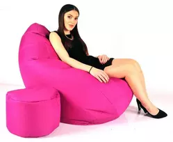 Sėdmaišis su pufu Mega Comfort XXL, kodura, fuksijų spalvos