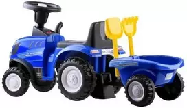 Paspiriamas traktorius su priekaba New Holland, mėlynas