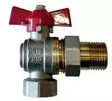 Ventilis vandeniui, kampinis su veržle ½" išorinis/vidinis sriegis