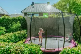 Įleidžiamas batutas EXIT Silhouette ø366 cm su apsauginiu tinklu, rožinis