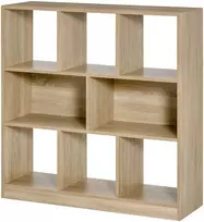 HOMCOM knygų lentyna, natūralaus atspalvio, 3 aukštų laikymo lentyna, biuro lentyna, ekspozicinė lentyna namų biurui/svetainei, 97,5x30x100cm (Ekspozicinė prekė)