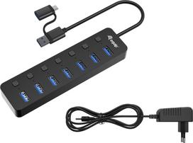 Equip 7-Port USB-A3.2-Hub->7xUSB-A 3.2 +USB-C Adapter  5Gbps