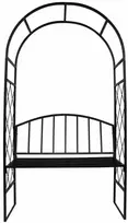 Metalinė vijoklinių augalų atrama - arka su suoliuku, 208 cm