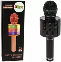 Belaidis karaoke mikrofonas su garsiakalbiais ir įrašymo funkcija WS-858, juodas