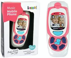 Žaislinis muzikinis telefonas, rožinis