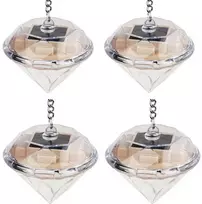 Soliariniai sodo šviestuvai Diamonds LED RGB, 4 vnt.