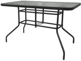 Lauko stalas Bergama/O, 140x80x70 cm, juodas