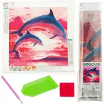 Kūrybinis rinkinys - deimantinė mozaika 3D "Delfinai"