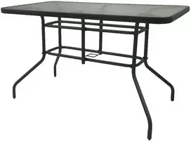 Lauko stalas Bergama, 140x80x70 cm, juodas