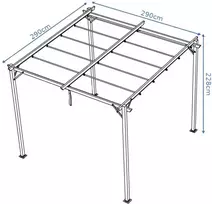Pavėsinė Pergola SPRINT 3x3, Anthracite/Baltas