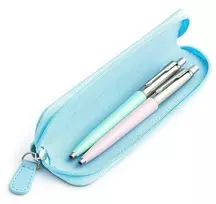 Parker Jotter Originals Rožinė ir Mint Tušinukų dovanų rinkinys su mėlynu dėklu