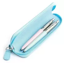 Parker Jotter Originals Rožinė ir Pastel Mėlyna Tušinukų dovanų rinkinys su mėlynu dėklu