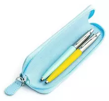 Parker Jotter Originals Mint ir Geltona Tušinukų dovanų rinkinys su mėlynu dėklu