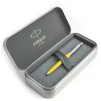 Parker Jotter Originals Geltona Tušinuko dovanų rinkinys metalinėje dėžutėje