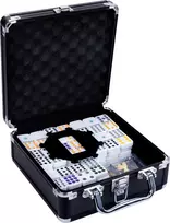 Domino Longfield Mexican Train Double 12 juodame dėkle