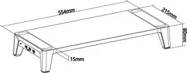 Laikiklis InLine® monitoriaus platforma+ su 2x USB 3.2 Gen1 ir QC3 įkrovimo prievadais, 80 mm, maks. 15 kg