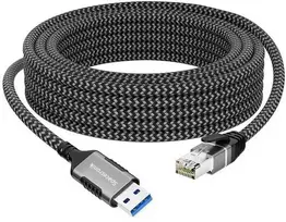 Spacetronik USB-A gigabito tinklo plokštė, 10 m adapterio kabelis