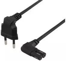 DELTACO ojordad aparatinis kabelis, 5m, CEE 7/16 - IEC 60320 C7, juodas